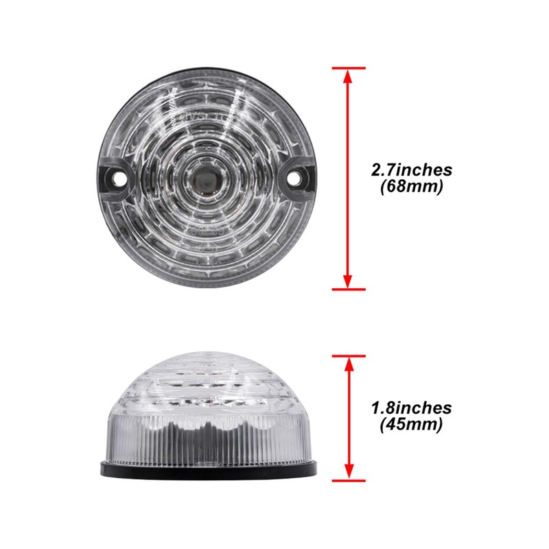 njssjd Defender LED Tail Light - 2pcs 73mm Clear Lens