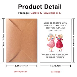 PTRUKD, Funny Friendship Cards for Besties, Best Friend Birthday Cards for Women, Cute Birthday Cards for Female Friends and Best Sisters, We will Always Be Friends Until We Are Old