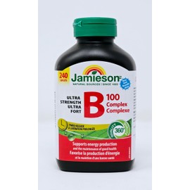 Jamieson Ultra Strength B100 Complex, Timed Released Tablets, Supports Energy Production - 240 Caplets