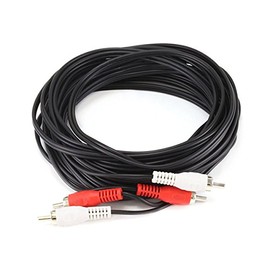 Monoprice Audio Cables - 25 Feet - Black | 2 RCA Plug to 2 RCA Plug, Male to Male