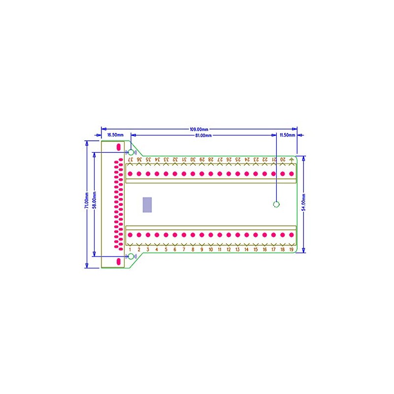 euroharry DB37 Female D-SUB 2Row 37Pin Breakout Connector