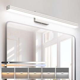 Ralbay 40inch Brushed Nickel Vanity Light with 5 Color Temperature (2700K-6000K) Dimmable Acrylic Metal 36W LED Modern Bathroom Lighting Over Mirror