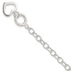 925 Sterling Silver Open Link Heart Bracelet