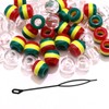 VENOFEN 50PCS Stripe Hair Beads Dreadlock Decoration Large Clear Loc