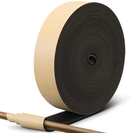 Tondiamo 2 in x 65.6 ft Pipe Wrap Insulation Tape Outdoor Pipe Foam Insulation Tape Water Pipe Wrap Self Adhesive for Winter