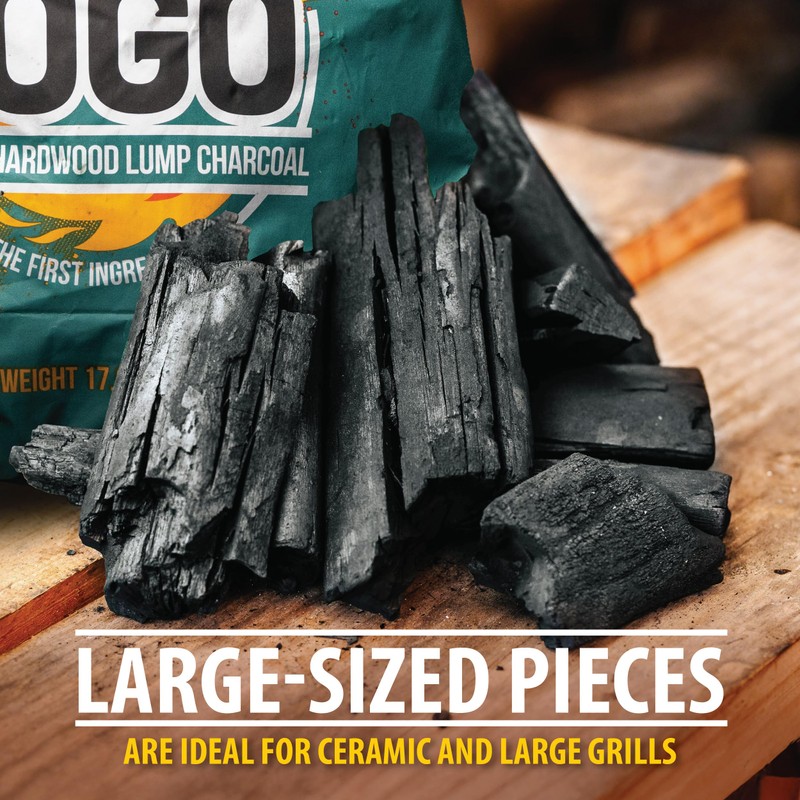 FOGO Brazilian Blend Hardwood Lump Charcoal, Natural, Large Sized Lump