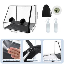 Large Still Air Box Mushroom Grow Tent 35.43x23.62x23.62 Mycology Fume Hood Propagation Stations Grow Kit for Monotub Mushroom Growing for Mushroom Grow Bags with Tilted Surface for Wider Observation