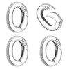 PH PandaHall Pack of 4 Sterling Silver Spring Gate Rings