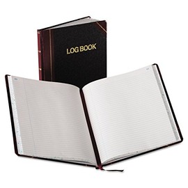 Boorum & Pease Log Book with Black/Red Covers, Record Rule, 10-3/8 x 8-1/8, 150 Pages (G21-150-R), White