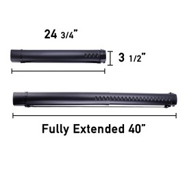 CALPALMY 2-Pack Extendable Poster Tubes Expand from 24.5” to 40” with Shoulder Strap | Carry Documents, Blueprints, Drawings and Art | Black Portable Durable Round Storage Cases with Lids and Labels