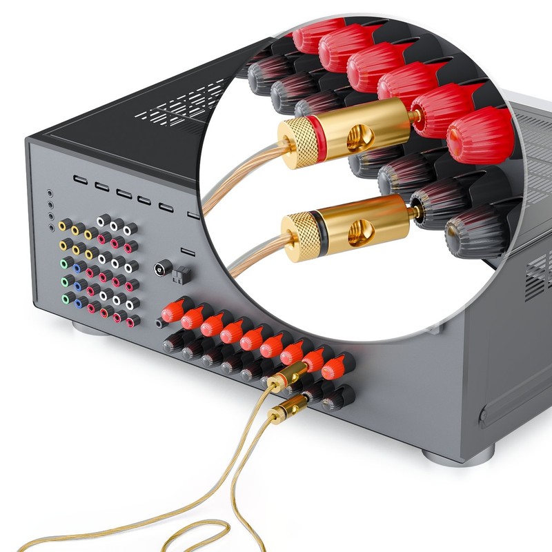 deleyCON 4 x Banana Plugs Gold-Plated and Screwable for Cable
