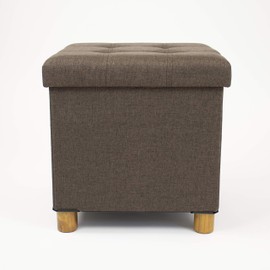 Humble Crew Foot Stool Storage Ottoman, Brown