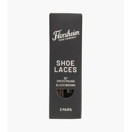 Florsheim Men's Dress Shoe Round Lace 32" 2 Pack, Black/Brown Shoelaces