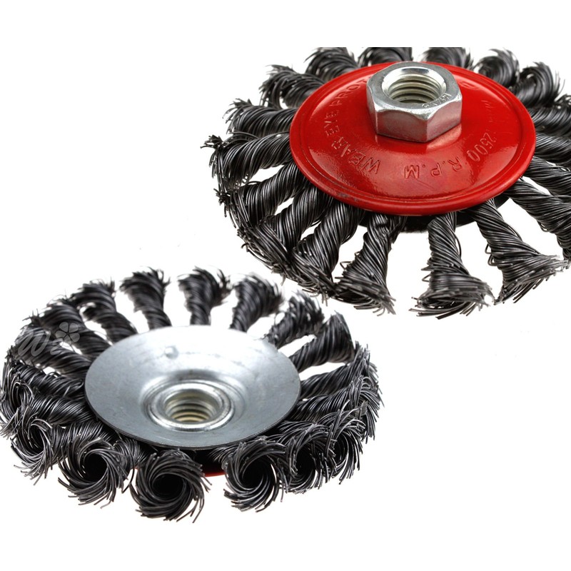 4pc Twist Knot Semi Flat Wire Wheel Cup Brush Set