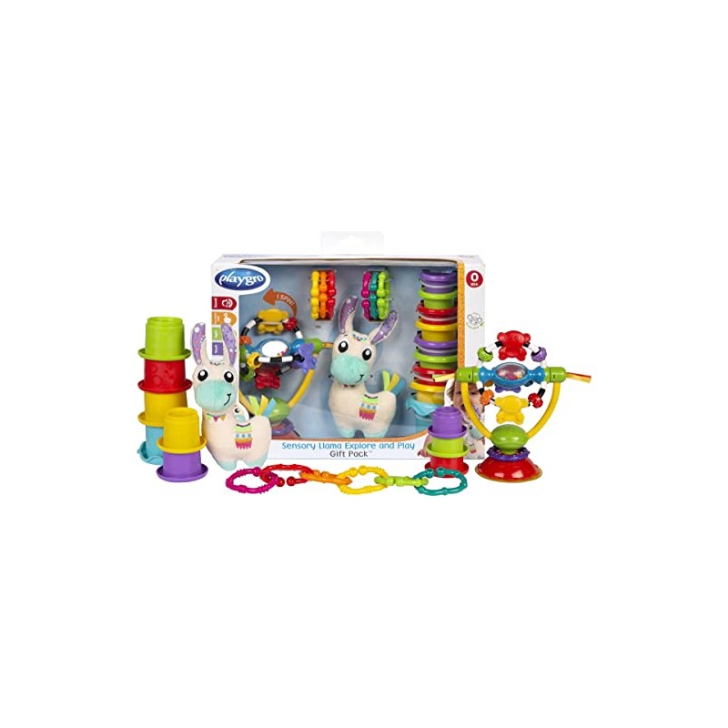 Playgro 10188328 Sensory Llama Gift Pack to Explore and Play