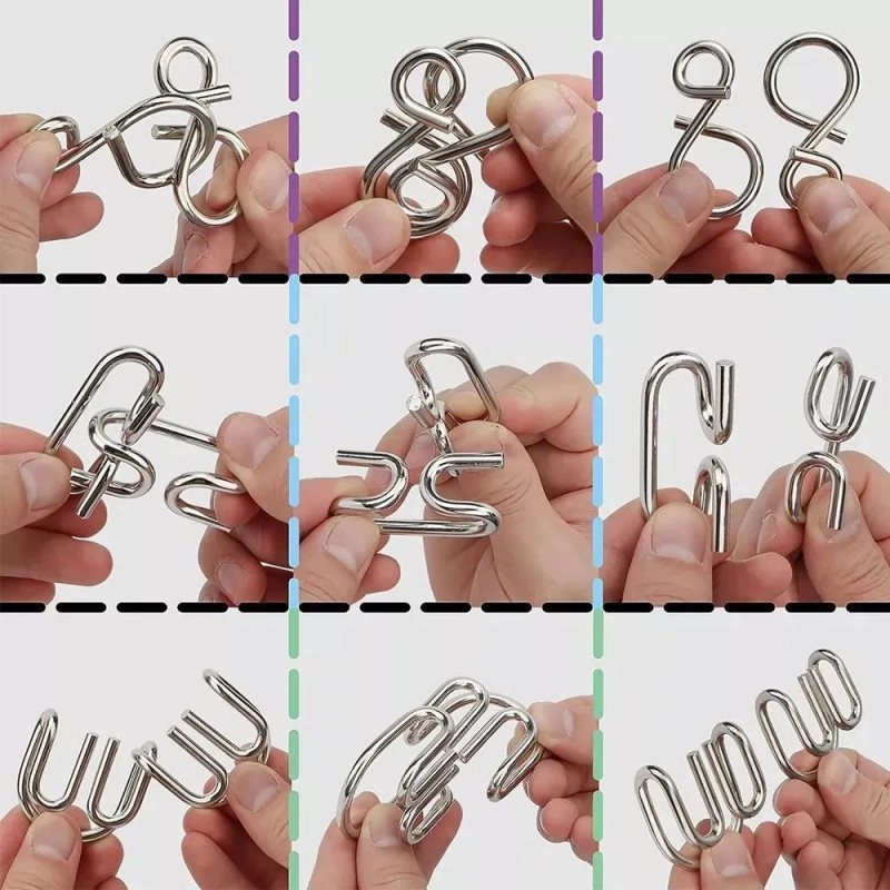 Rompecabezas De Alambre Metal Para La Mente Educativo 50pcs