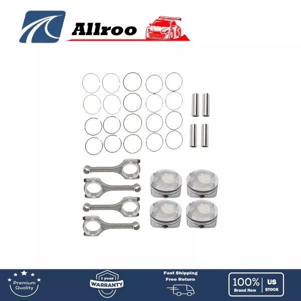 munirater 4Pack Connecting Rod & Piston Kit For 2012-2016 Hyundai