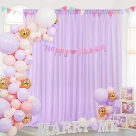 Light Purple Chiffon Backdrop Curtain 9.8ftx10ft Wedding Party Backdrop Stage Background Decorations for Wedding Party Events