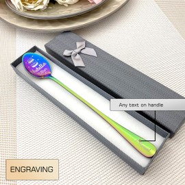 Nutella Killer Spoon with Long Handle with Engraving of the Name - Latte Spoon Long Spoon Long Handle Spoon 19 cm