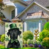Wordatu Happy St. Patrick's Day Black Labrador Dog Garden Flag