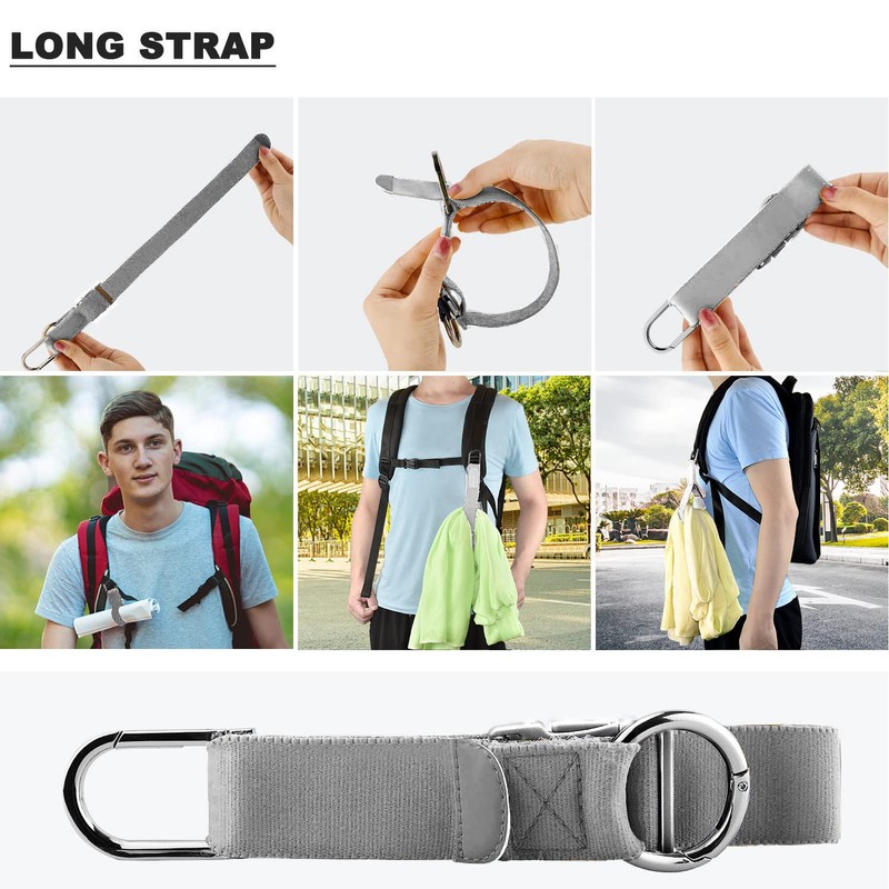 Elastic Jacket Gripper Travel Strap with D-ring Hooks and buckle,