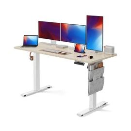 Marsail Standing Desk Adjustable Height, 55x24 Inch Electric Standing Desk with Storage Bag, Stand up Desk for Home Office Computer Desk Memory Preset with Headphone Hook