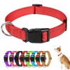 Reflective Dog Collar Breathable Pet Collar Adjustable Nylon Collars Multicolor