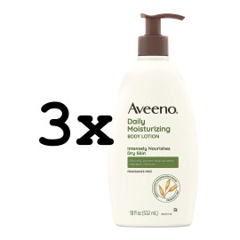 Aveeno LOT of 3 Aveeno Daily Moisturizing Body Lotion For Dry Skin 18oz Each