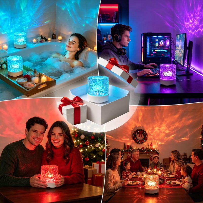 Ocean Wave Light Projector, Water Ripple Aurora Projection Ambient Lamp