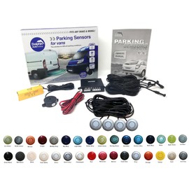 Dolphin Automotive VPS400 Rear Van Reverse Parking Sensor Rear Kit, 4 Sensors with Extensions and Audio Alerts (Grey)