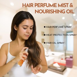 SLUJ Hair Perfume for Women - Hair Mist with Argan Oil & Bronze Shimmer, Lightweight Hair Oil Spray for Dry Hair, Heat Protection Spray for Hair, Long Lasting Hair Scent