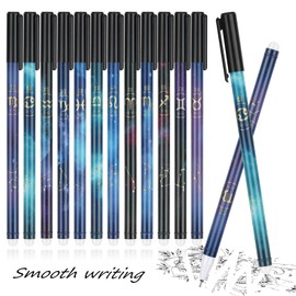 Dacono Erasable Gel Pens - 12PCS BLACK Erasable Rollerball Pen, Ink Rub Out Pens Ballpoint Pen, Eraser Pen for School Supplies Office Supplies Students