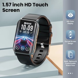 1.57" Smart Watch (Answer/Make Call) Heart Rate Fitness Tracker for Android iOS