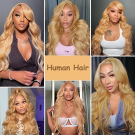 34 34 Inch 27 Blonde Bundles Human Hair Honey Blonde Body Wave Bundles Brazilian Unprocessed Vrigin Remy Hair 2 Bundles 27 Body Wave Bundles Double Weft Hair Extensions