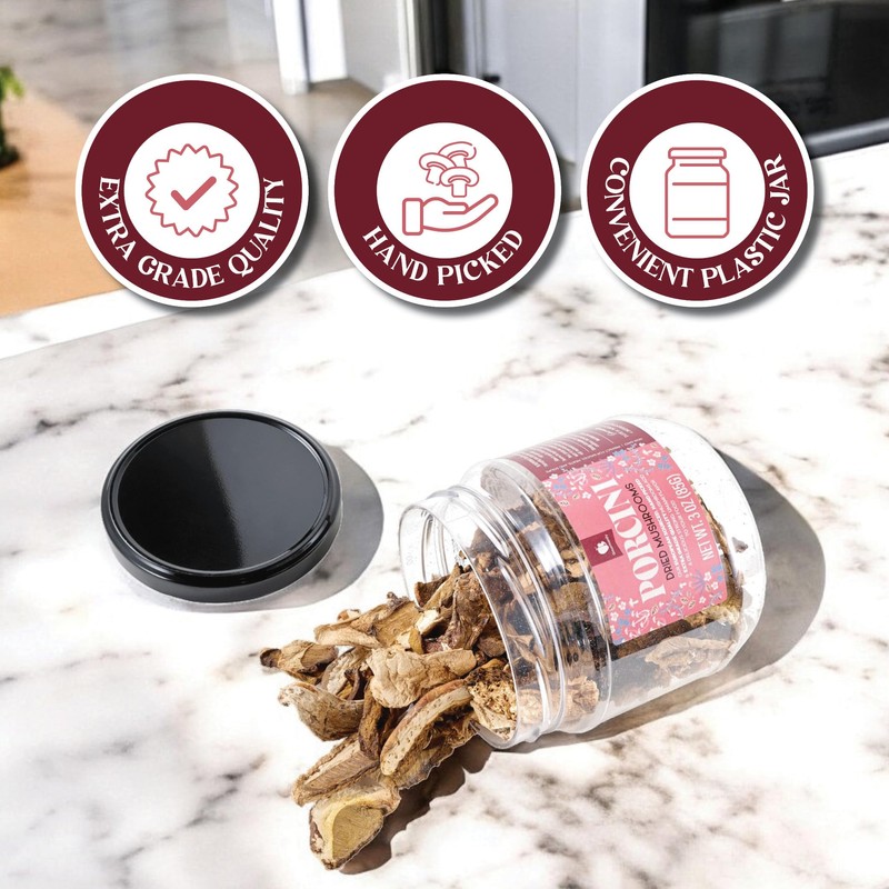 Gourmanity 3oz Dried Porcini Mushrooms, Extra Grade European Dried Mushrooms,