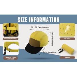 Clakllie Outdoor Sports Cap Flat Brim 5 Panel Hats Quick Dry Golf Dad Hat Summer Baseball Cap UV Protection Hat,Yellow
