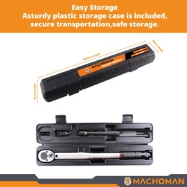 MACHOMAN TQW403 1/2" Drive Click Torque Wrench Set (10-150 ft.-lb)