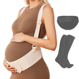 Dr.Cherwish Belly Bands for Pregnant Women, Breathable Pregnancy Belly Support Belt with Adjustable Straps, Back Support, Pelvic Support Belt for Pregnancy (Beige, X-Large)