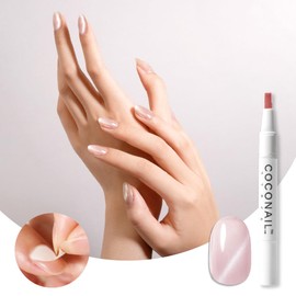coconail HEMA Free Removable Gel Nail Magnetic Nail Cat Eye Gel Self Nail Gel Nail Seal Peel Off Color Gel Nail Tips Allergy Prevention Glitter Easy Beginner Self Kit Set Base Magnet Top Pen Brush