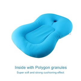 Baby Bath Mat, KAKIBLIN Bathtub Baby Bath Cushion Soft Anti-Slip Bath Pad 0-6 Month Infant Bath Pillow, Blue