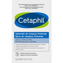CETAPHIL Barra de Limpieza Profunda 1 pz 127 g Remueve Suciedad, Aceites y Otras Impurezas Recomendada por Dermatólogos para Piel Sensible
