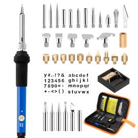 LURICO Soldering Iron Set, 60 W Pyrography Soldering Iron Set with Adjustable Temperature 220 ~ 450 °C, Soldering Set for Wood, Leather, Burning Iron, DIY Art, Leather Engraving Welding, Sculpture,