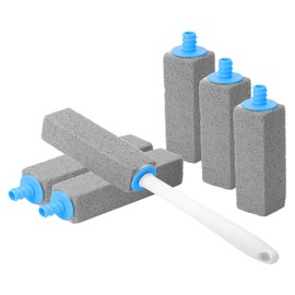 Starvortex 6 Stück Bimsstein Toilettenreiniger, Toilette Austauschbar Pumice Stone for Toilet mit 1 Griffe, Natur Bimsstein für Handgeführte Pool WC, Urinsteinentferner Fußpflege