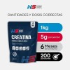 Creatina Monohidratada 1 Kg 200 Servicios Hero Sport Sabor Sin