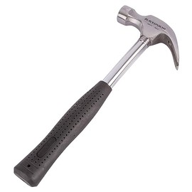 1x Black 16oz Tubular Steel Claw Hammer - Home Nail Framing Roofing Straight Handle DIY Hand Tool - by Blackspur