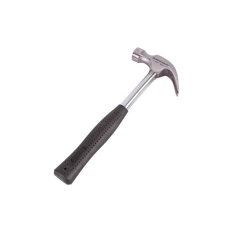 1x Black 16oz Tubular Steel Claw Hammer - Home Nail