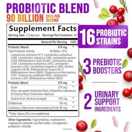 Probiotics for Women - Probiotic Blend 90 Billion CFU Per Serving - Women's Probiotic for Targeted Vaginal & Digestive Health Support - 16 Strains, Cr
