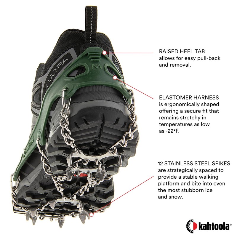 Kahtoola MICROspikes Footwear Traction for Winter Trail Hiking & Ice