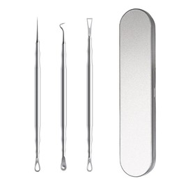 AioBos Acne Needle Set of 3 (5 Types of Tips) (Newly Released, Heat Treated, Sandblast Acne Needles Dedicated Kit), Pore Care, Acne Removal, Blackhead Removal, Pore Care Kit, Includes Storage Box