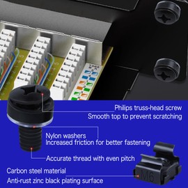 LEONTOOL 50 Pack M6 x 16 mm Rack Mount Cage Nuts, Screws and Washers, Rack Mount Screw and Square Insert Nut, Server Rack Screws and Cage Nuts for Rack Mount Server Cabinet, Server Shelves, Enclosure